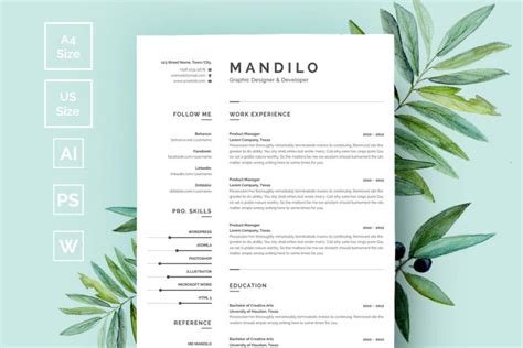 clean resume templates free.